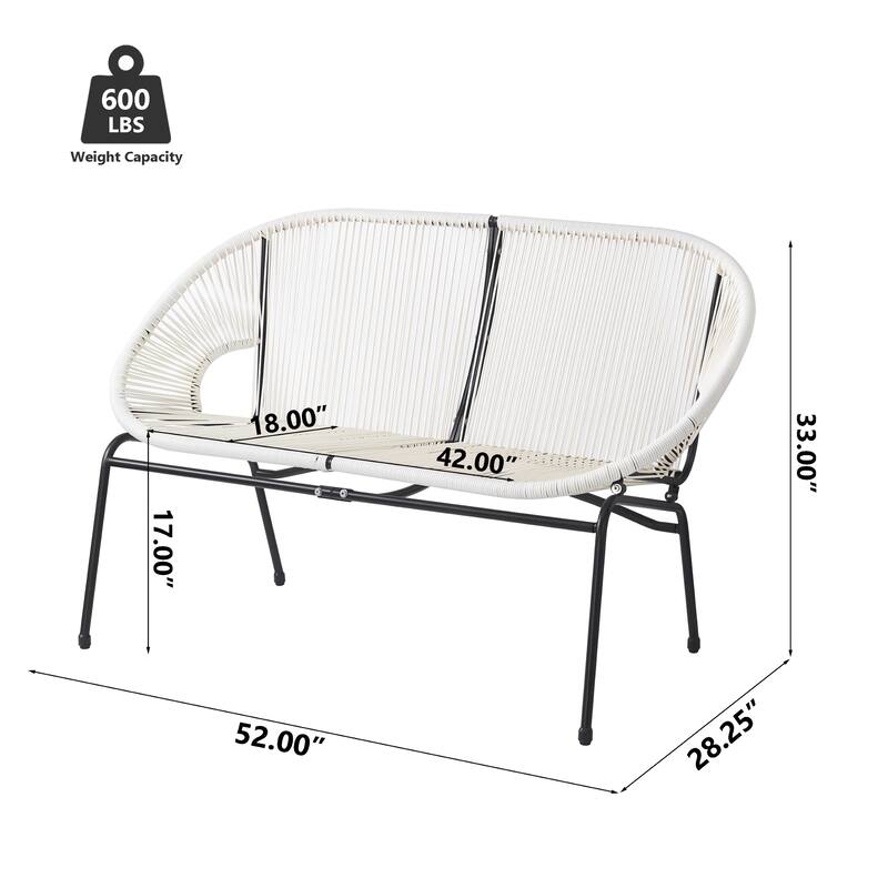 Condessa Outdoor Patio Wicker Loveseat (Excluding the table)