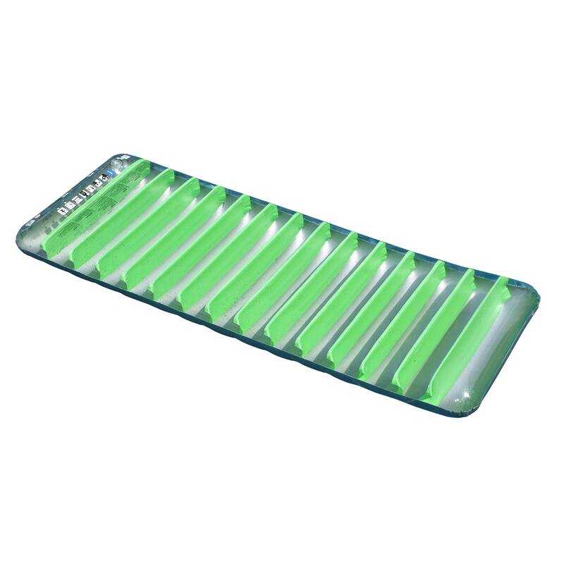 76" Green and Gray Inflatable Sun Tanning Swimming Pool Mattress Raft