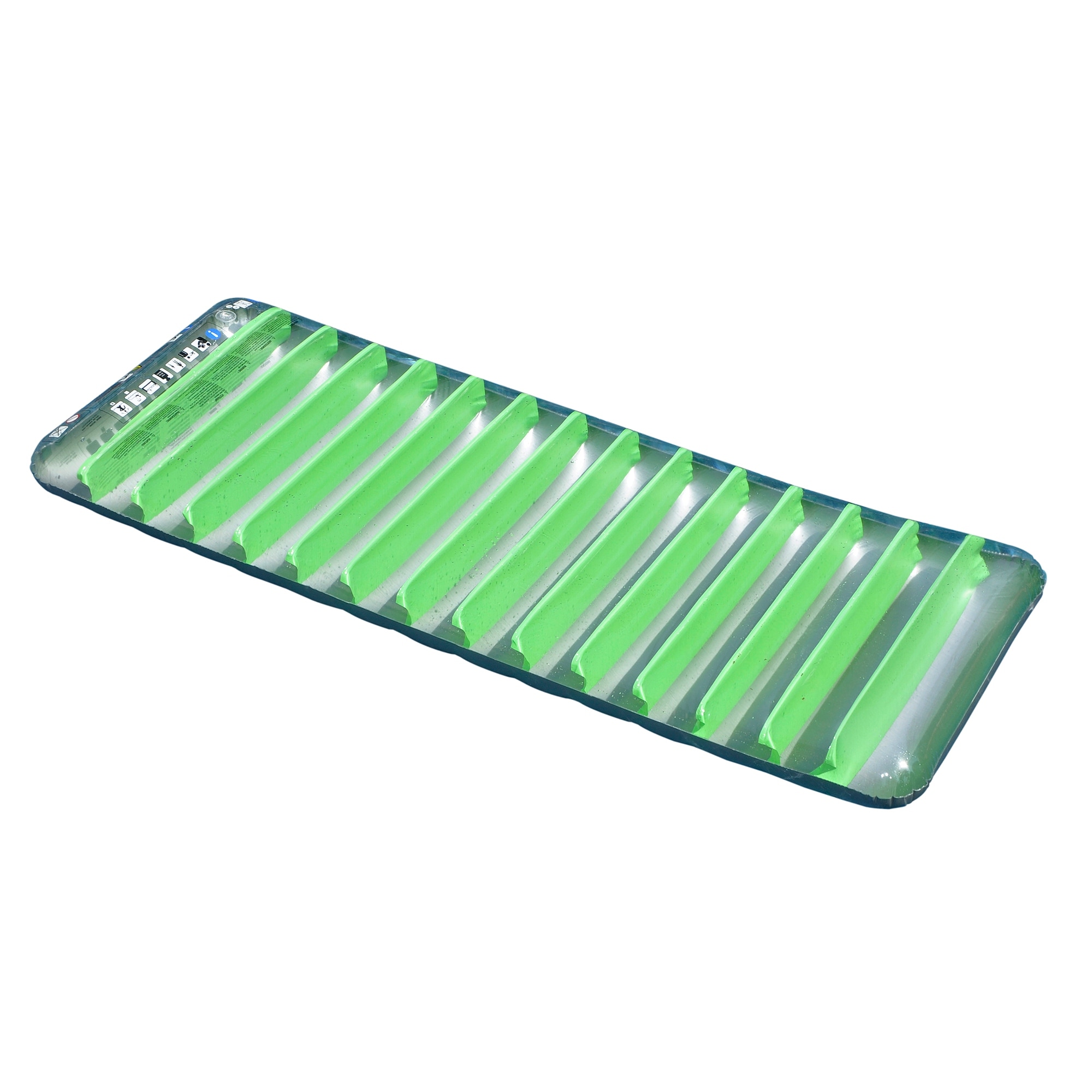 76" Green and Gray Inflatable Sun Tanning Swimming Pool Mattress Raft