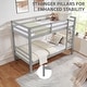 preview thumbnail 5 of 41, Twin over Twin Wooden Bunk Bed,High Guardrail,Ladder,Kids Teens,Dorm