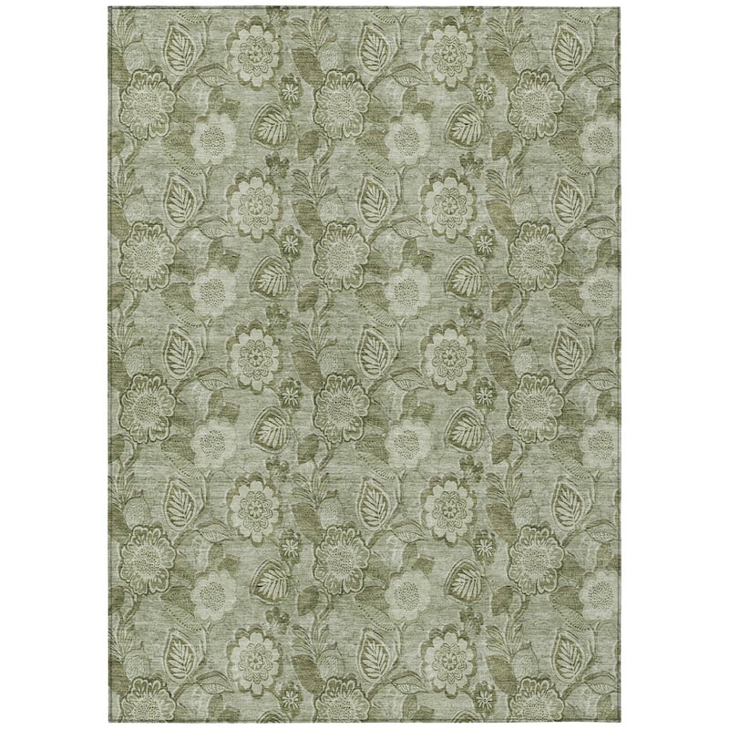 HomeRoots Floral Transitional Rectangle Outdoor Rug