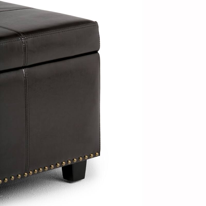 Modern Large Storage Ottoman for Living Room - Dark Brown
