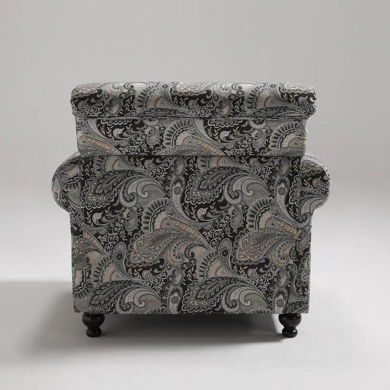 Morden Fort Classical Paisley Print Accent Chair with Rolled Arms