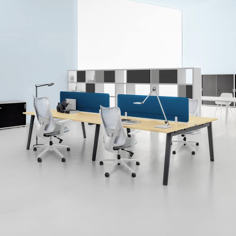 Ergonomic Office Desk Chair | High Back Mesh with Upholstered PU Leather Cushion Seat | Reclining Tilt Adjustable Lumbar Support