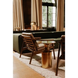 Aurelle Home Art Deco Aluminum Pedestal Accent Table