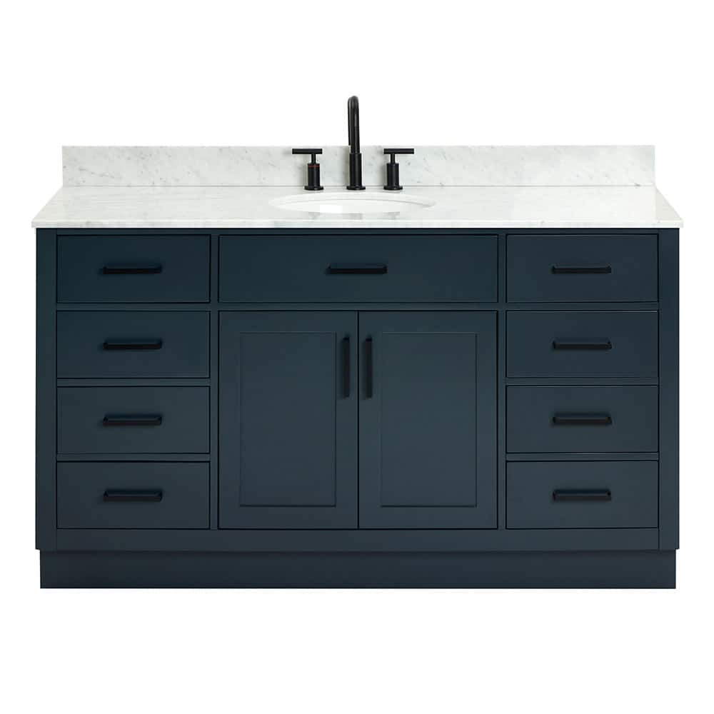 Ariel T061SCW2OVO Hepburn 61" Free Standing Single Basin Vanity Set