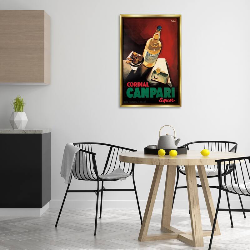 Stupell Vintage Campari Wine Framed Floater Canvas Wall Art Design By Marcus Jules