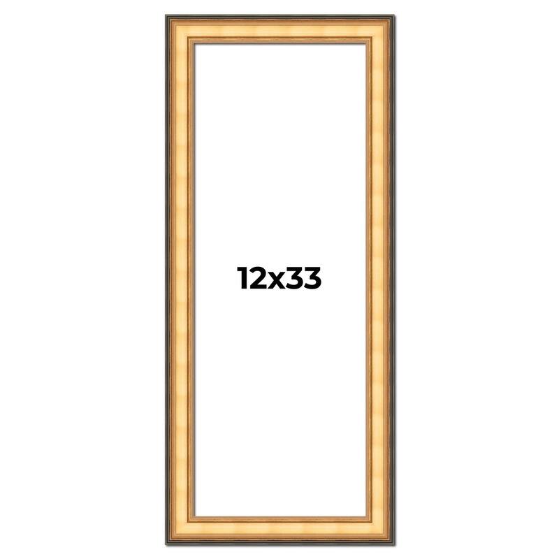 12x33 Frame Gold Plein Aire Solid Wood Picture Frame Width 2 Inches |