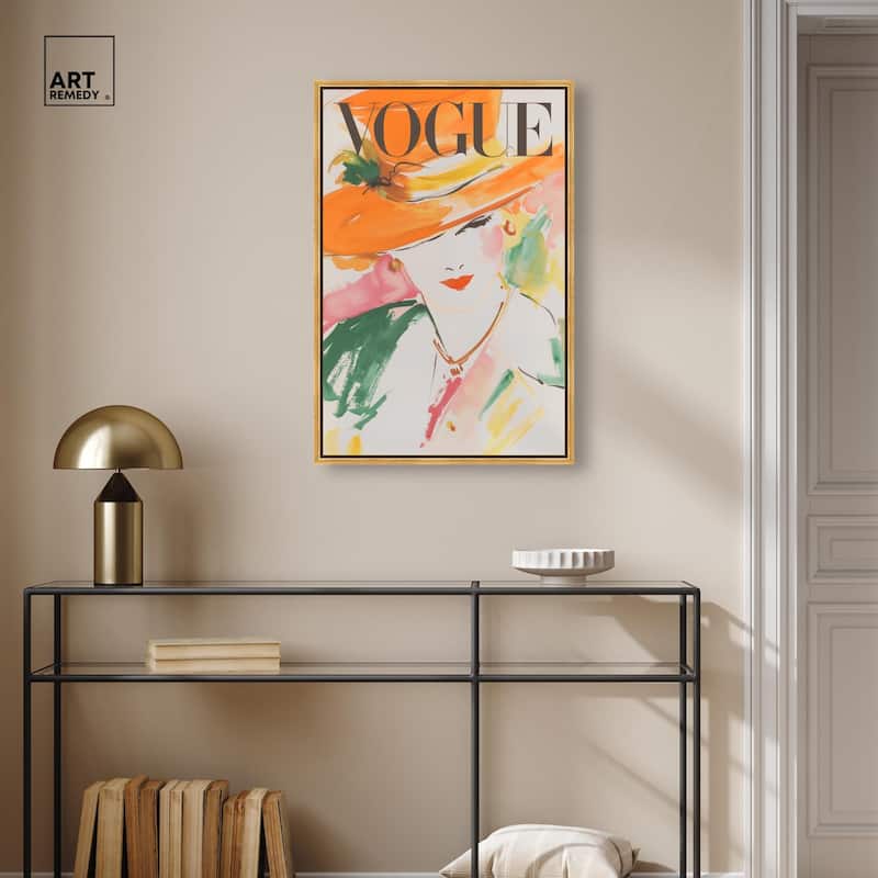Woman in Hat Cover Canvas by Art Remedy