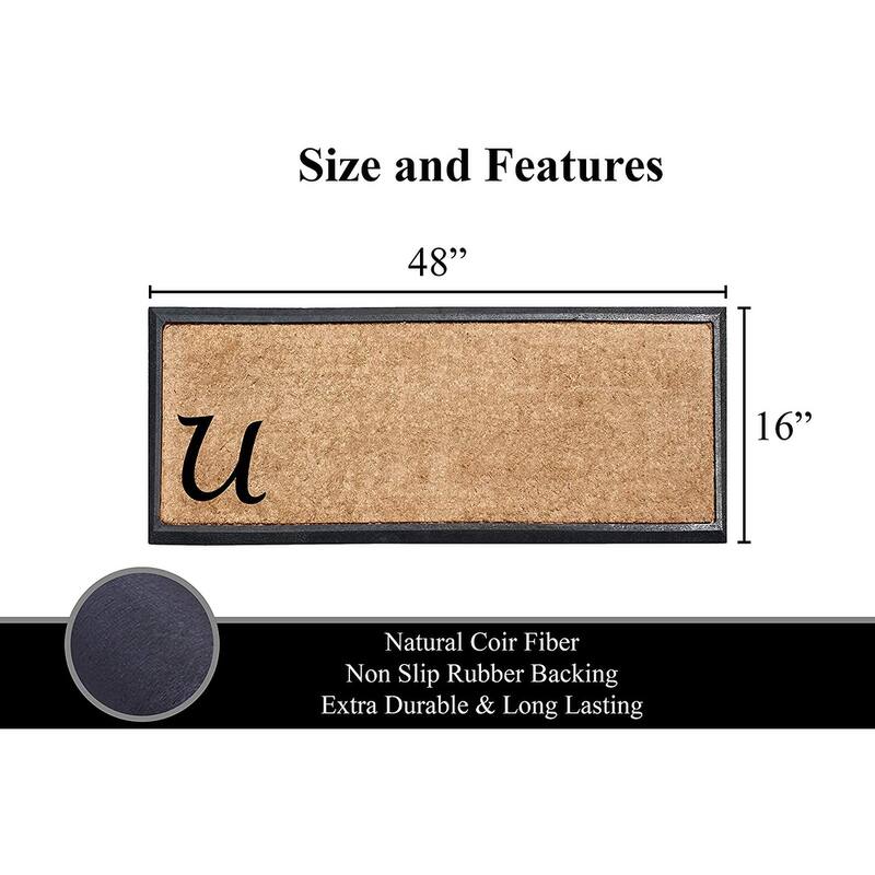 Rubber/Coir Molded Lucida 16-inch x 48-inch Monogrammed Doormat