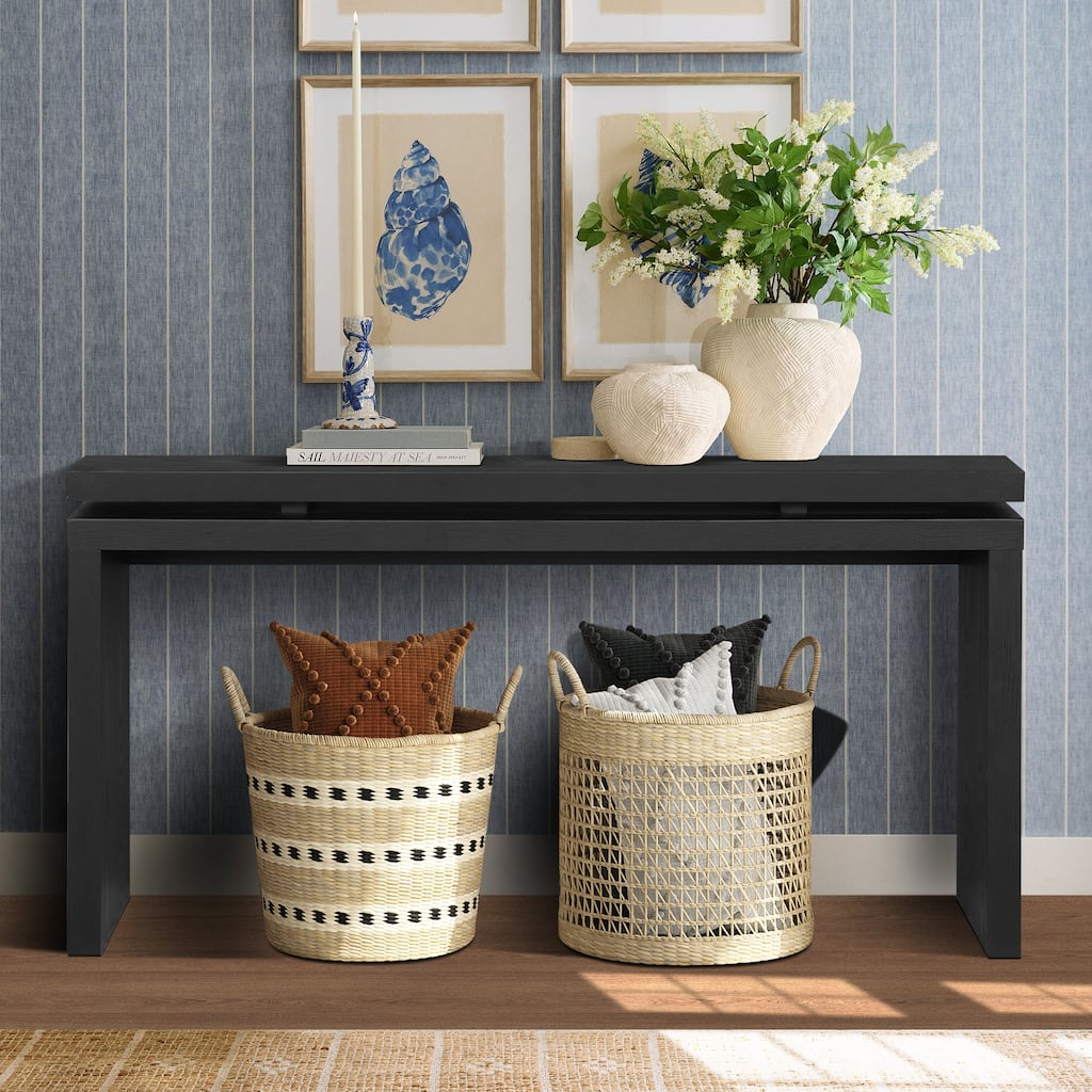 Farmhouse Console Table Black Entryway Table for Living Room, Coffee Table Side Table Hallway Table Sofa Table