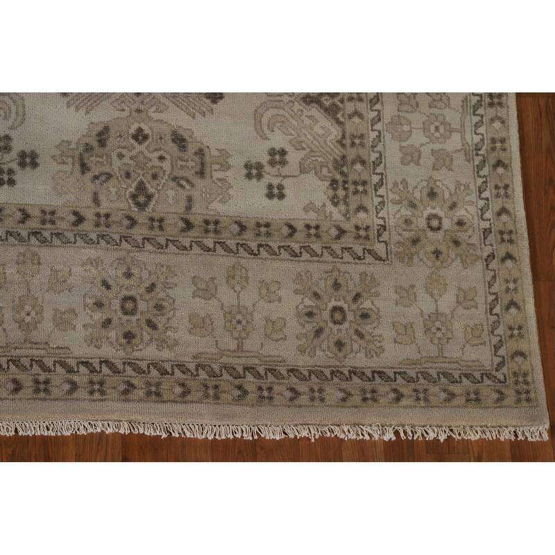 Oushak Oriental Area Rug Hand-Knotted Geometric Wool Carpet - 7'10"x 10'1"