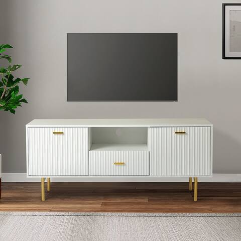 Multifunctional TV Stand for TVs up to 65" with 2 Doors by HULALA HOME