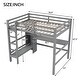 preview thumbnail 6 of 13, Wood Loft Bed w/Slats Support, Full Size Bed Frame with Multifunction Shelves, Full-length Guardrail and Under-bed Desk