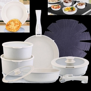 17-Piece Nonstick Induction Cookware Set for Fast Even Heating - Bed ...