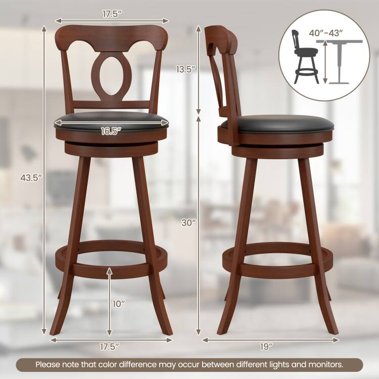 Swivel Bar Stools with Footrest
