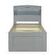 preview thumbnail 6 of 16, Storage Twin Size Platform Bed with LED Headboard, Trundle and 2 Drawers