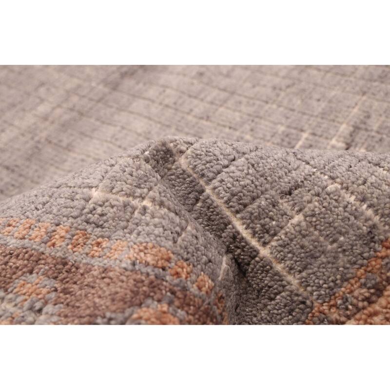 ECARPETGALLERY Hand-knotted Tangier Grey Wool Rug - 5'0 x 7'6