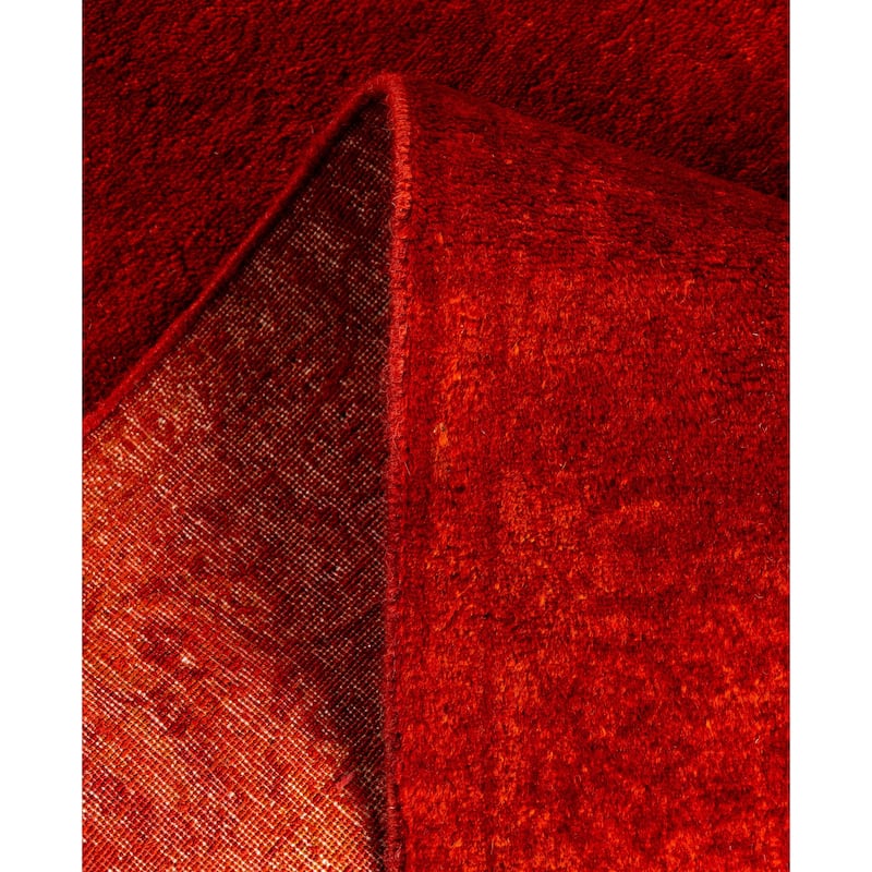 Overdyed One-of-a-Kind Hand-Knotted Area Rug - Orange - 2' 6" x 13' 8"