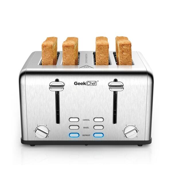 MegaChef Silver 4 Slice Toaster in Stainless Steel