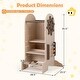 preview thumbnail 3 of 8, Gymax Toddler Step Stool Kids Kitchen Standing Tower w/ Adjustable - Natural