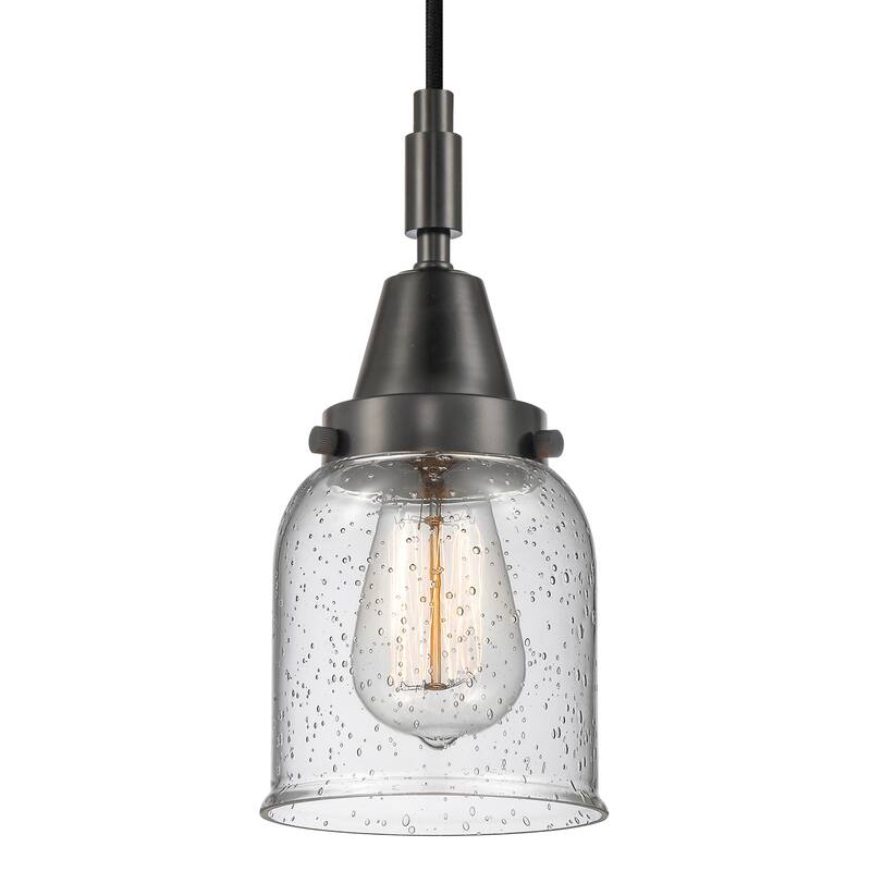 Innovations Lighting 447-1P-G54 Bell 5" Wide Mini Pendant with Clear, - Matte Black