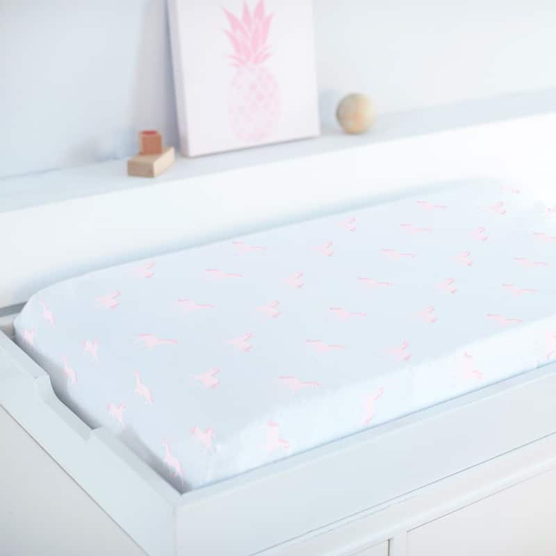 Hello Spud Unicorn Changing Pad Cover - 32" x 16" x 4.5" - Pink