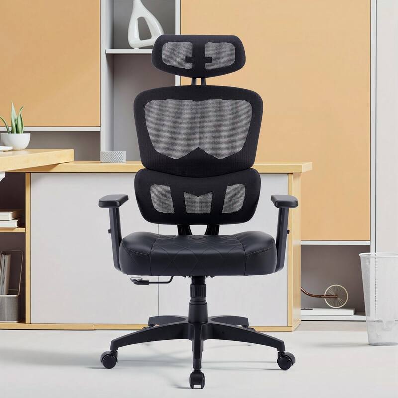 Javlergo Swivel High Back Mesh Office Chair with Adjustable Headrest Armrest