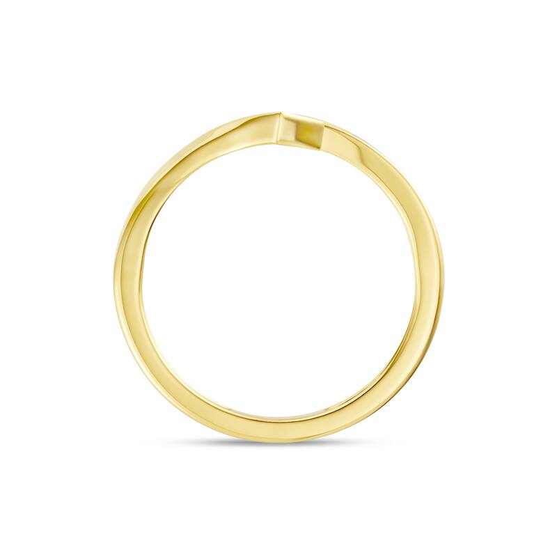 1/20ct TDW Diamond Cluster Bypass Ring in 10k Yellow Gold for Women