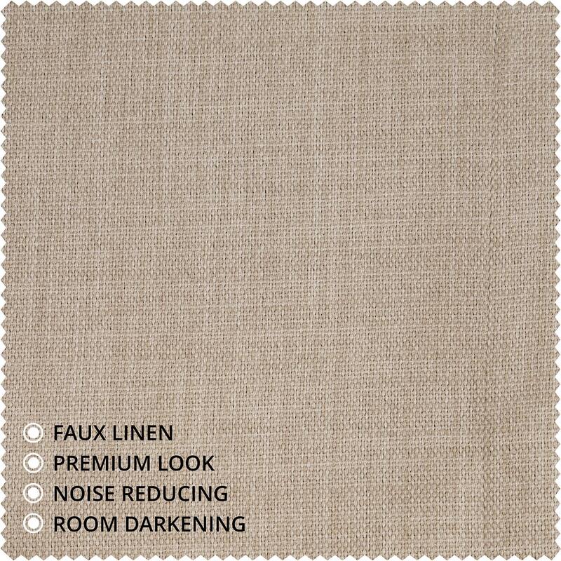 Exclusive Fabrics Faux Textured Faux Linen Room Darkening Curtains for Bedroom & Living Room Curtains (1 Panel)