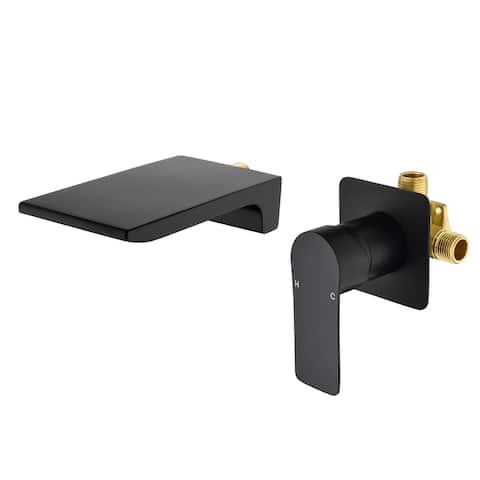 Wall Mount Bathroom Sink Faucets Waterfall Bathroom Faucet Single Handle Basin Faucets Modern Taps With Valve