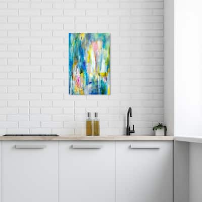 Wynwood Studio Canvas Abstract Rain and Fireworks Blue and Modern & Contemporary Wall Art Canvas Print