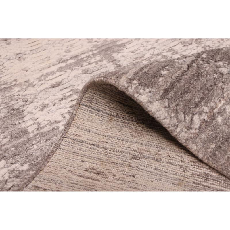 ECARPETGALLERY Hand Loomed Elysian Dark Grey Wool Rug - 2'6 x 13'9