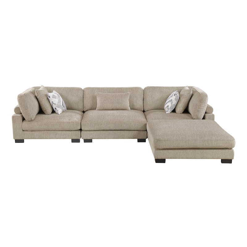 Abbeville Microfiber 4-Piece Modular Sectional with Ottoman