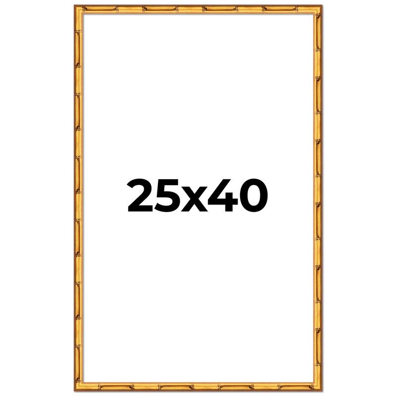 25x40 Frame Gold Bamboo Picture Frame Modern Photo Frame Includes UV Acrylic Shatter Guard Front Acid Free Foam Backing Board