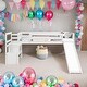 preview thumbnail 10 of 16, Modern Twin Size Multiple Functional Low Loft Bed with Stairs and Slide,No Box Spring Needed White