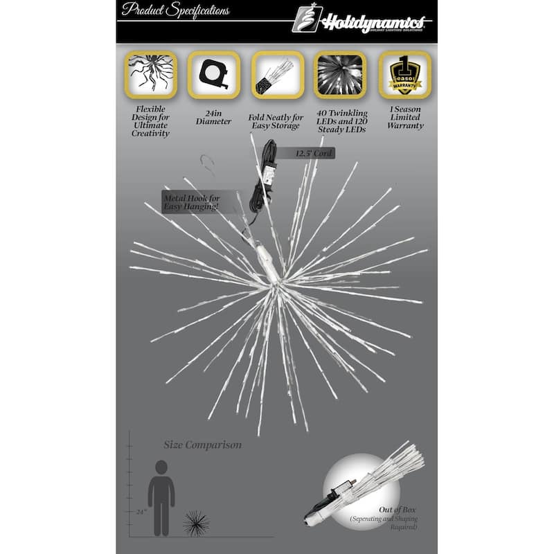 Christmas LED Spritzer Multi 24 Inch