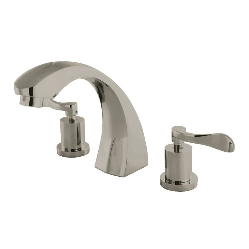 Kingston Brass Vintage Deck Mounted Roman Tub Filler with Lever - Brushed Nickel