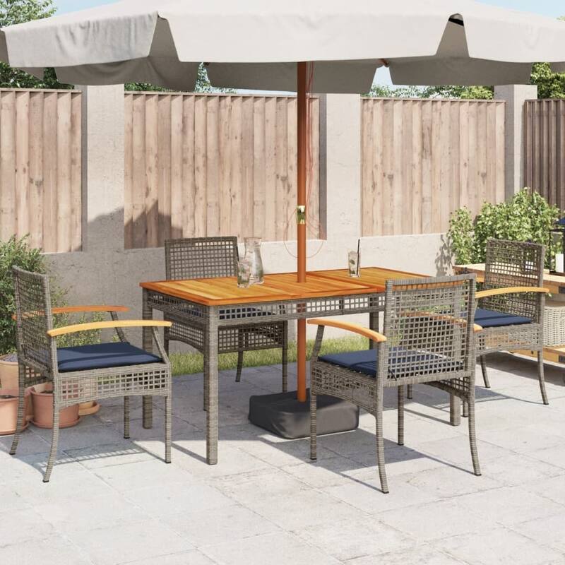 vidaXL Garden Chair Grey Poly Rattan Standard Removable Covers - 22.4 x 21.3 x 33.5 in