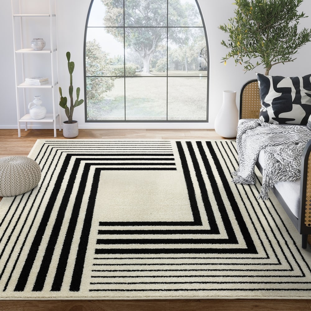 Abani Rugs Deco DEC510A Modern Linear Area Rug
