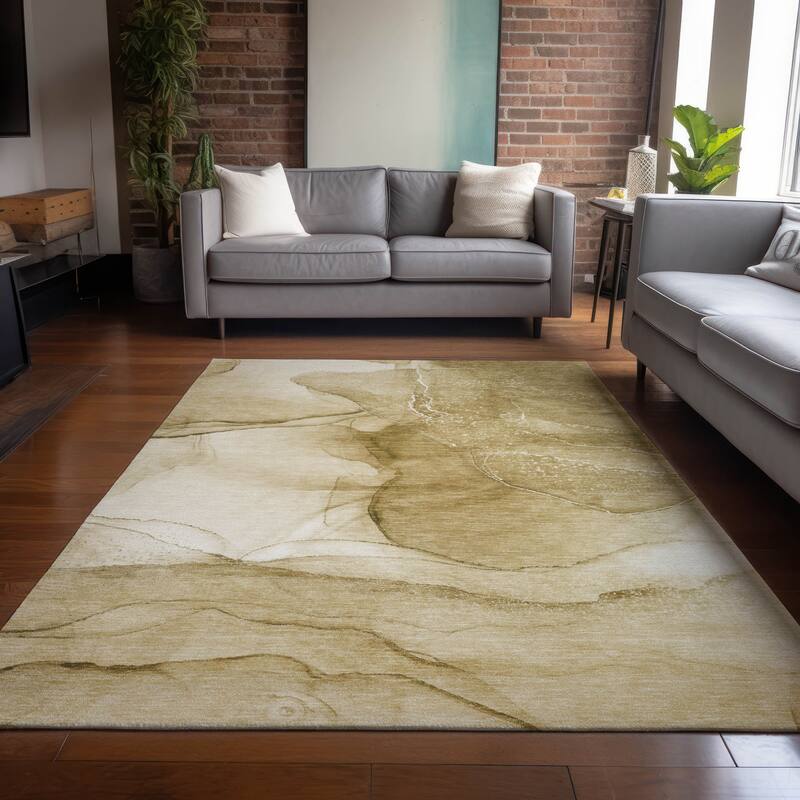 Elfi Artistic Abstract Weather Resistant Timeless Fusion Outdoor Rug