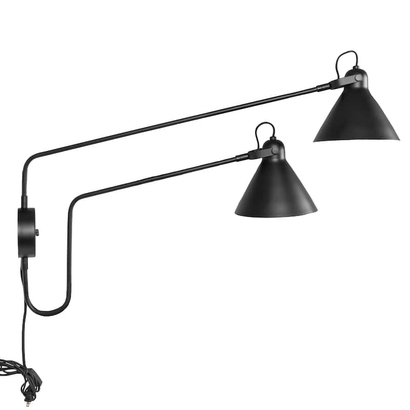 Metal Articulating Wall Sconce with 2 Lights - 63.3"L x 7.8"W x 22.4"H