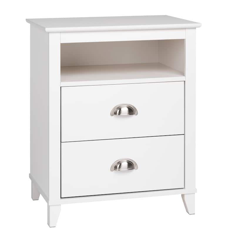 Prepac 2 Drawer Accent Table in White