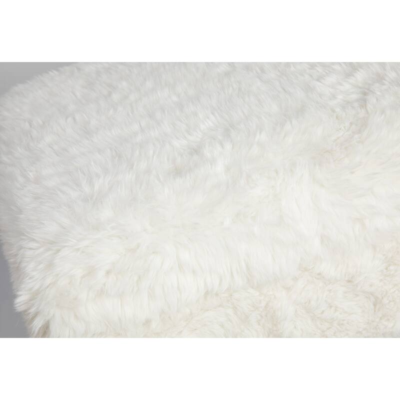 Huggy Luxury Plush Imitation Fur Upholstered Storage Bench by Jofran