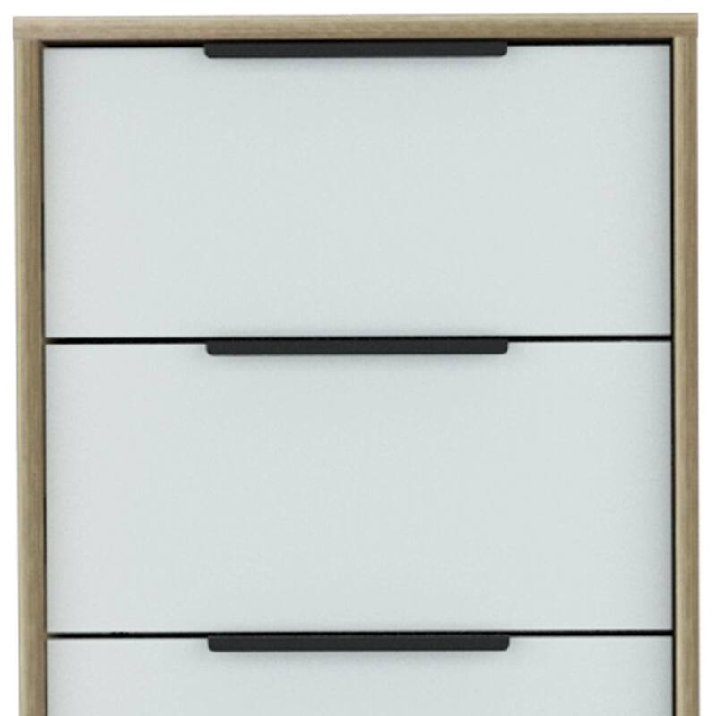 HomeRoots 18" Brown And White Five Drawer Chest