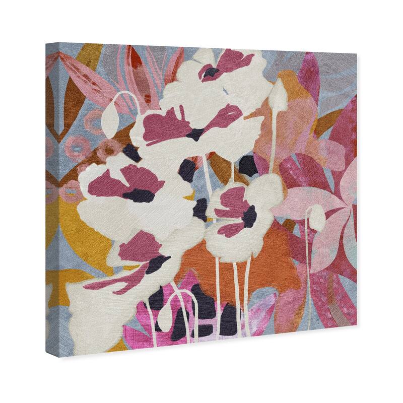 Wynwood Studio Canvas Abstract Floral Bouquet Splash Pink and Rose Gold Glam Wall Art Canvas Print