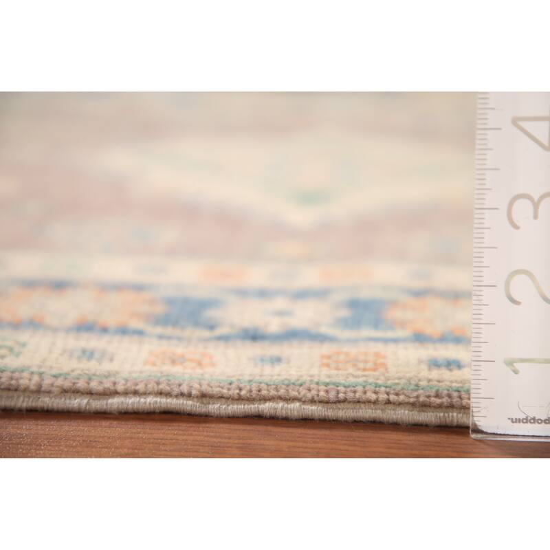 Geometric Kazak Foyer Rug Handmade Wool Carpet - 2'7" x 4'1"