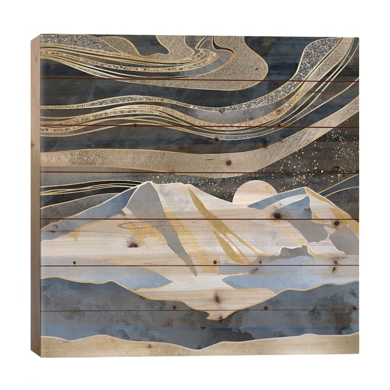 Metallic Sky Print On Wood by SpaceFrog Designs - Multi-Color - 26x26x1.5