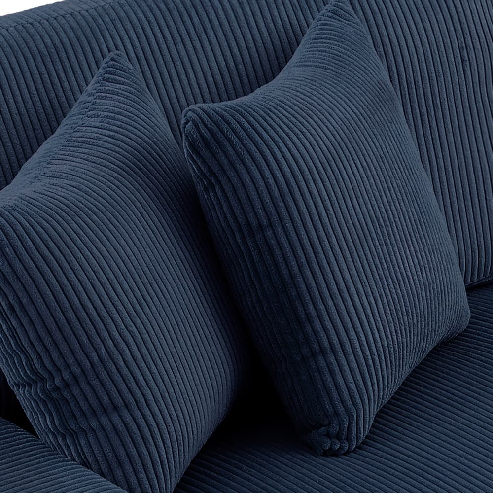 Corduroy Modular Sectional Sofa Set With Ottoman