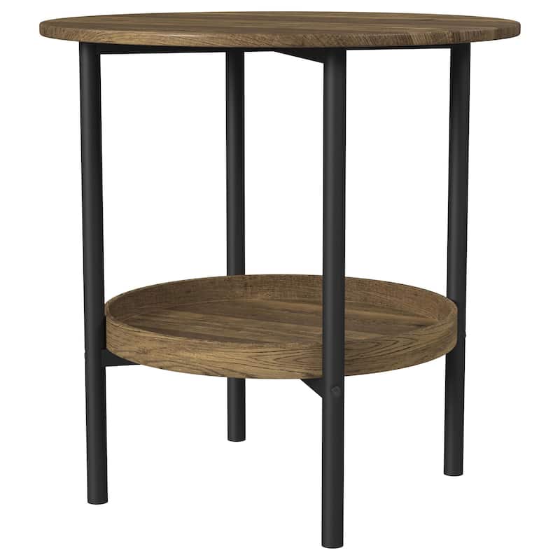 Delfin Round Coffee And End Table Set Brown